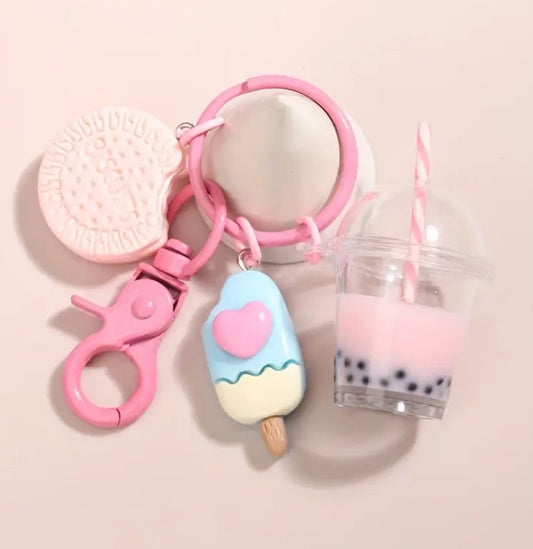 Boba Tea Themed Keychain