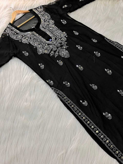 Chikankari Mirror Kurti🌙