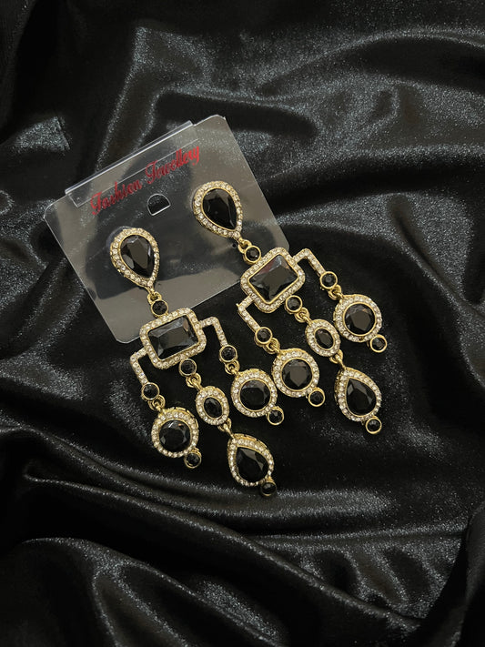 Diamond Earrings : Black