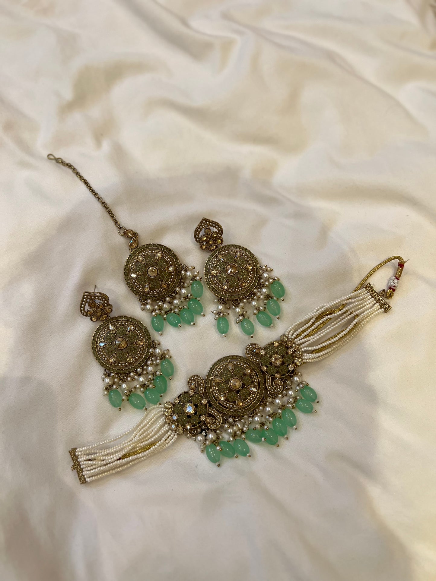 Rivaaj Choker Set : Pistachio