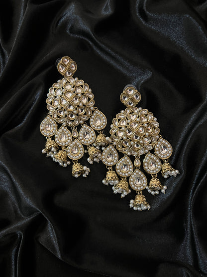 Madhubala Earrings : White