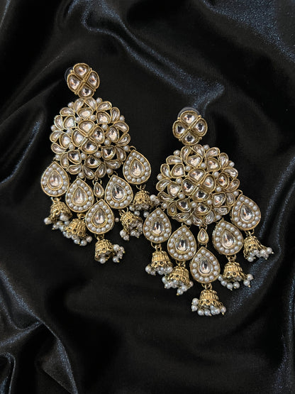 Madhubala Earrings : White