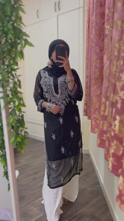 Chikankari Mirror Kurti🌙